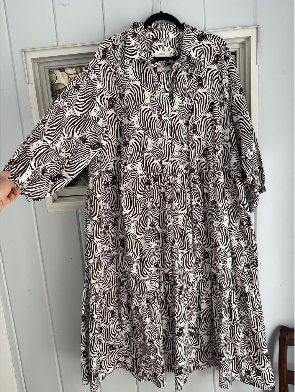 Maeve Anthropologie Zebra Tiered maxi Dress Size 3x